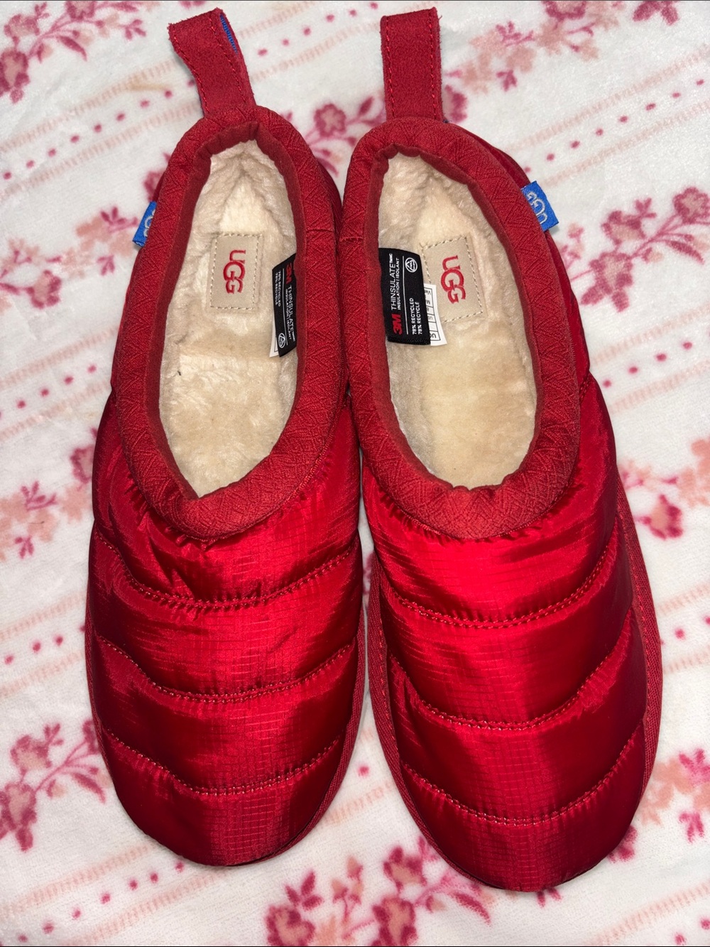 UGG Red Quilted Cozy Slip-Ons